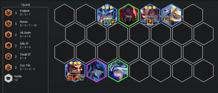Đội hình Draven Noxus đầy đủ tướng và tộc hệ